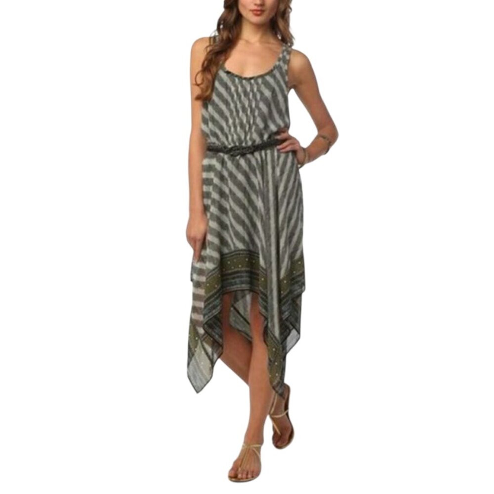URBAN OUTFITTERS / ECOTE Dress, Gray Green Sleeveless Boho Casual Assymetrical S